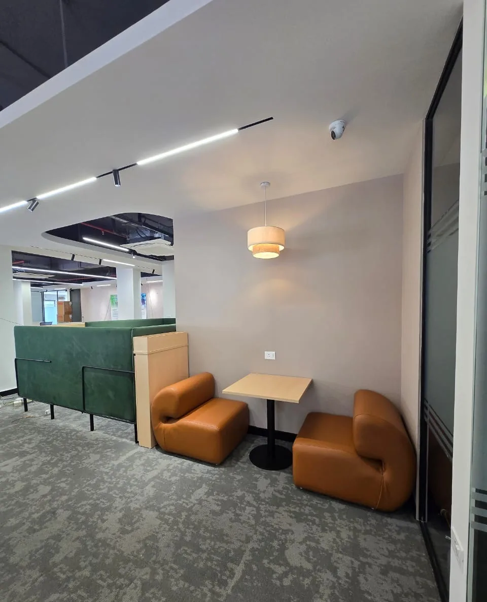 A Bangalore office breakout and collaboration area